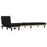 Canapé-lit en forme de L noir 255x140x70 cm tissu 