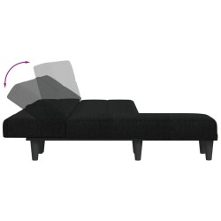 Canapé-lit en forme de L noir 255x140x70 cm tissu 