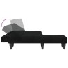 Canapé-lit en forme de L noir 255x140x70 cm tissu 
