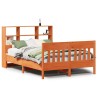 Cadre de lit sans matelas cire marron 150x200cm bois pin massif 