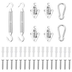 Jeu d'accessoires de voile d'ombrage 8 pcs Acier inoxydable 