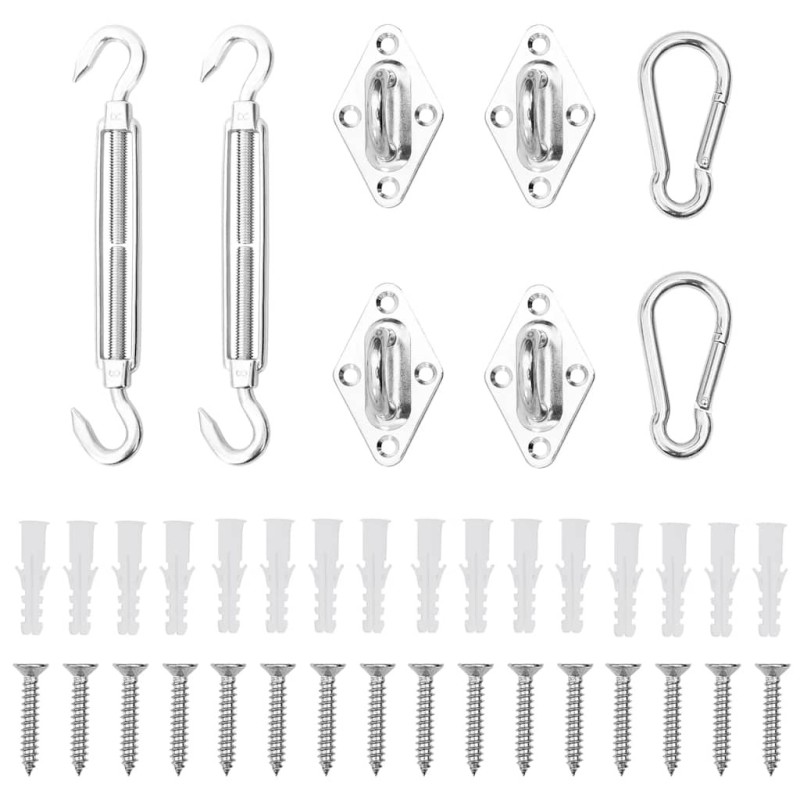 Jeu d'accessoires de voile d'ombrage 8 pcs Acier inoxydable Jeu d'accessoires de voile d'ombrage 8 pcs Acier inoxydable