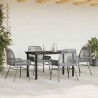 Ensemble à manger jardin coussins 5 pcs gris poly rotin verre 