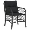 Ensemble à manger de jardin coussins 5pcs Noir Résine tressée 