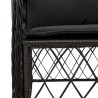 Ensemble à manger de jardin coussins 5pcs Noir Résine tressée 