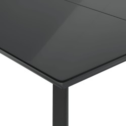 Ensemble à manger de jardin coussins 5pcs Noir Résine tressée 