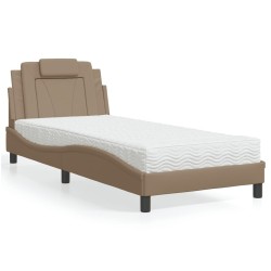 Lit avec matelas cappuccino 80x200 cm similicuir 