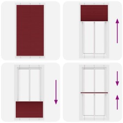 Store plissé rouge bordeaux 110x200 cm largeur du tissu 109,4cm 