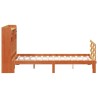 Lit bibliothèque sans matelas cire marron 150x200 cm pin massif 