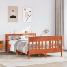 Cadre de lit sans matelas cire marron 120x190cm bois pin massif 