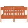 Cadre de lit sans matelas cire marron 120x190cm bois pin massif 