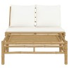 Salon de jardin 2 pcs avec coussins blanc crème bambou 
