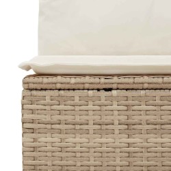 Salon de jardin avec coussins 6 pcs beige résine tressée 