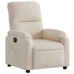 Fauteuil inclinable électrique beige tissu microfibre 