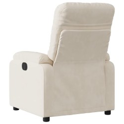Fauteuil inclinable électrique beige tissu microfibre 