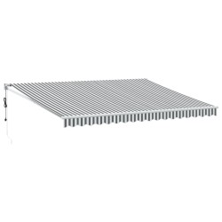 Auvent rétractable anthracite et blanc 4,5x3 m tissu/aluminium 