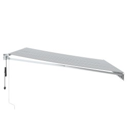Auvent rétractable anthracite et blanc 4,5x3 m tissu/aluminium 