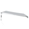 Auvent rétractable anthracite et blanc 4,5x3 m tissu/aluminium 