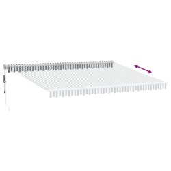 Auvent rétractable anthracite et blanc 4,5x3 m tissu/aluminium 