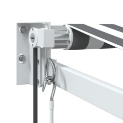 Auvent rétractable anthracite et blanc 4,5x3 m tissu/aluminium 