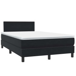 Sommier à lattes de lit avec matelas noir 120x210 cm velours 