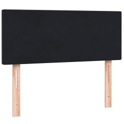 Sommier à lattes de lit avec matelas noir 120x210 cm velours 
