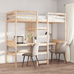 Cadre de lit superposé sans matelas 90x190cm bois de pin massif 