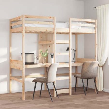 Cadre de lit superposé sans matelas 90x190cm bois de pin massif 