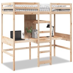 Cadre de lit superposé sans matelas 90x190cm bois de pin massif 