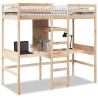 Cadre de lit superposé sans matelas 90x190cm bois de pin massif 