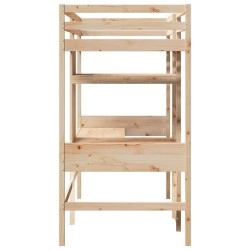 Cadre de lit superposé sans matelas 90x190cm bois de pin massif 