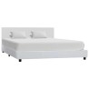 Cadre de lit sans matelas blanc similicuir 160x200 cm 