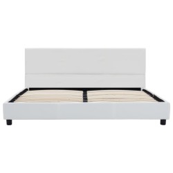 Cadre de lit sans matelas blanc similicuir 160x200 cm 