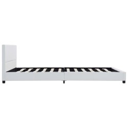 Cadre de lit sans matelas blanc similicuir 160x200 cm 