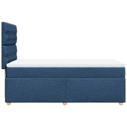 Sommier à lattes de lit avec matelas Bleu 90x190 cm Tissu 