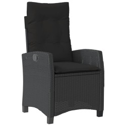 Ensemble à manger de jardin avec coussins 3 pcs Noir 