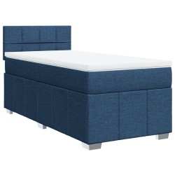 Sommier à lattes de lit avec matelas Bleu 90x190 cm Tissu 