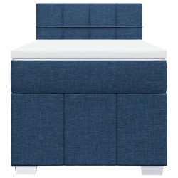 Sommier à lattes de lit avec matelas Bleu 90x190 cm Tissu 