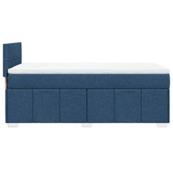 Sommier à lattes de lit avec matelas Bleu 90x190 cm Tissu 
