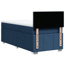 Sommier à lattes de lit avec matelas Bleu 90x190 cm Tissu 