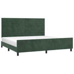 Cadre de lit sans matelas vert foncé 200x200 cm velours 