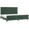 Cadre de lit sans matelas vert foncé 200x200 cm velours 