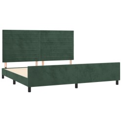 Cadre de lit sans matelas vert foncé 200x200 cm velours 