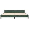 Cadre de lit sans matelas vert foncé 200x200 cm velours 