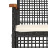 Ensemble à manger de jardin coussins 5pcs Noir Résine tressée 