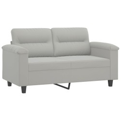 Canapé 2 places avec oreillers gris clair 120 cm 