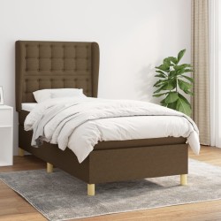 Sommier à lattes de lit avec matelas Marron foncé 90x200 cm 