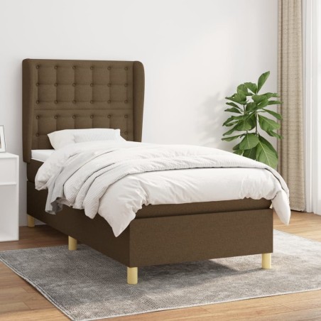 Sommier à lattes de lit avec matelas Marron foncé 90x200 cm 