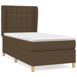 Sommier à lattes de lit avec matelas Marron foncé 90x200 cm 
