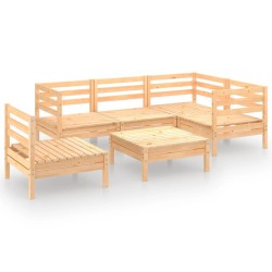 Salon de jardin 6 pcs Bois de pin massif 